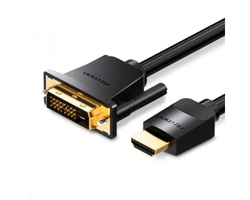 Кабель мультимедійний HDMI to DVI Cable 1M Black VENTION (ABFBF)