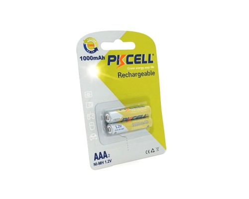Акумулятор AAA R03 1000mAh 1.2V NiMH Rechargeable Battery, 2шт/бл PkCell (PC/AAA1000-2BR)