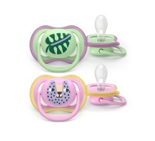 Пустушка Philips AVENT Ultra Air, 6-18 міс., салатово-рожева (SCF087/13)