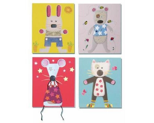 Набір для творчості Djeco Художній комплект Коллаж для самих маленьких 4 фігурки (DJ08664)