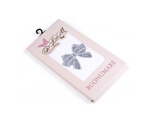 Колготки дитячі BNM з бантиком зі страз (M0C0302-0989-128-138G-white)