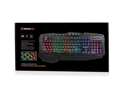 Клавіатура REAL-EL 8900 Gaming RGB Macro, black