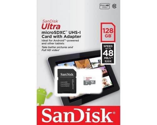 Карта пам'яті SanDisk 128GB microSDXC class 10 UHS-I Ultra (SDSQUNS-128G-GN6TA)