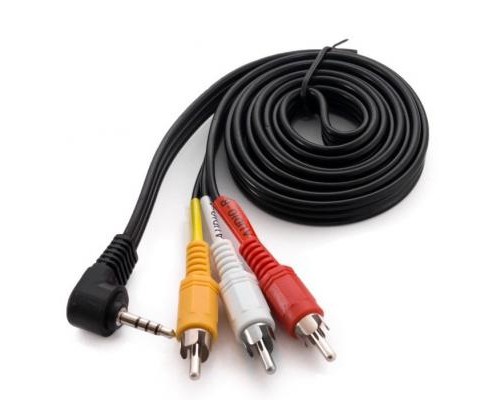 Кабель мультимедійний Jack 3.5mm male to 3RCA 90° Extradigital (KBV1732) Кабель мультимедійний Jack 3.5mm male to 3RCA 90° Extradigital (KBV1732)