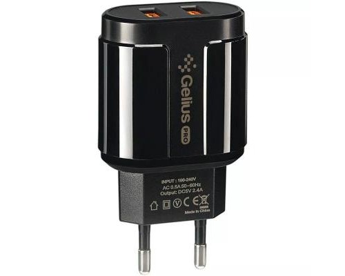 Зарядний пристрій Gelius Pro Avangard GP-HC06 2USB 2.4A + Cable Type-C Black (00000075589)
