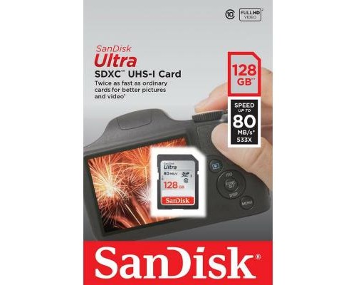 Карта пам'яті SanDisk 128GB SDXC class 10 UHS-I Ultra (SDSDUN4-128G-GN6IN)