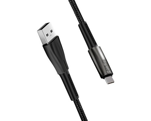 Дата кабель USB 2.0 AM to Type-C 1.0m zinc alloy + led black ColorWay (CW-CBUC035-BK)