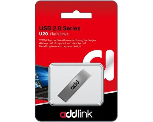USB флеш накопичувач AddLink 64GB U20 Titanium USB 2.0 (ad64GBU20T2) 