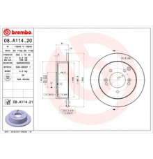 Гальмівний диск Brembo 08.A114.20