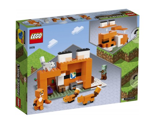 Конструктор LEGO Minecraft Лисича хатина 193 деталі (21178)