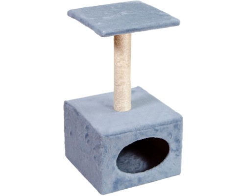 Дряпка (кігтеточка) для котів Природа Д11 з будкою велика (сіра) (4820157403105)