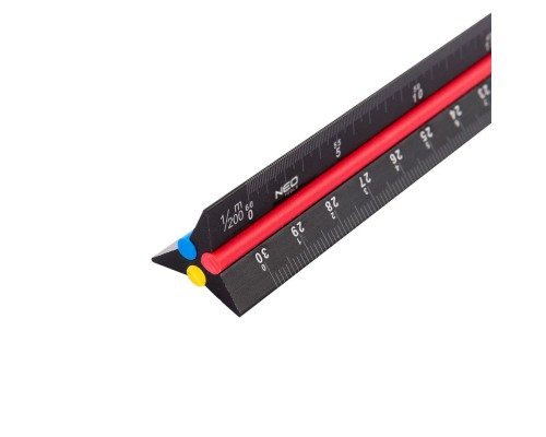 Лінійка будівельна Neo Tools трикутна, алюміній, 30 см (72-205)