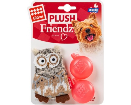 Іграшка для собак GiGwi Plush Сова з пискавкою 10 см (75036)