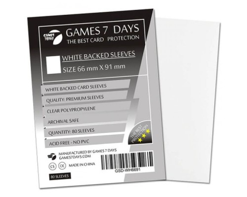 Протектор для карт Games7Days 66 х 91 мм, MTG, 80 шт White (PREMIUM) (GSD-WH6691) Протектор для карт Games7Days 66 х 91 мм, MTG, 80 шт White (PREMIUM) (GSD-WH6691)