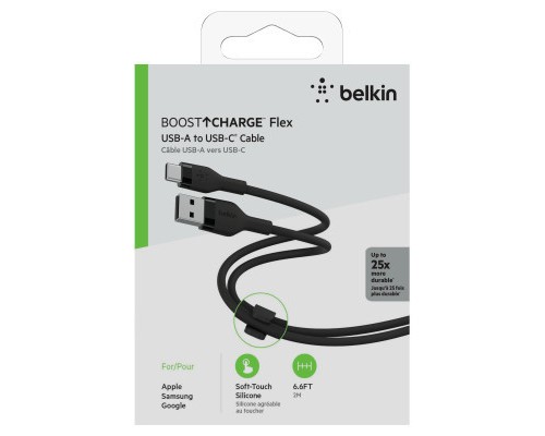 Дата кабель USB 2.0 AM to Type-C 2.0m black Belkin (CAB008BT2MBK)