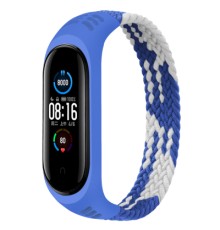 Ремінець до фітнес браслета BeCover Elastic Nylon Style для Xiaomi Mi Smart Band 5/6 (Size L) Blue-White (706162)
