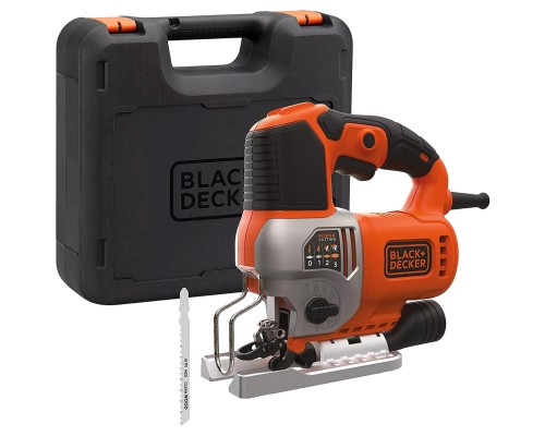 Електролобзик Black&Decker 50 Вт, 1000 - 3100 хід/хв, 2.2 кг, кейс (BES610K)