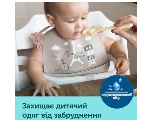 Слинявчик Canpol babies Bonjour Paris силіконовий з кишенькою червоний (74/027_red)