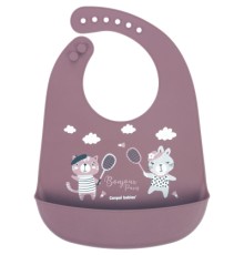 Слинявчик Canpol babies Bonjour Paris силіконовий з кишенькою червоний (74/027_red)