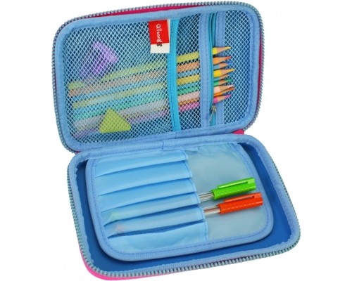 Пенал Cool For School 1 відділення з органайзером блакитний (QT-5627-Blue)