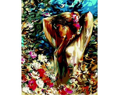 Картина по номерам ZiBi Жінка у квітах 40*50 см ART Line (ZB.64215)