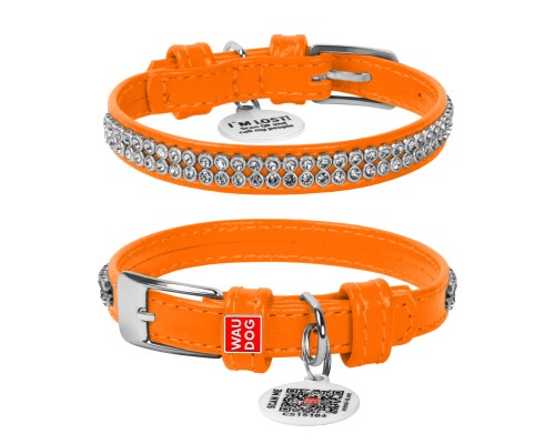 Нашийник для тварин WAUDOG Glamour з QR-паспортом 