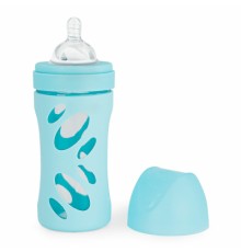 Пляшечка для годування Twistshake Pastel Blue 260 мл, скляна антикол. із силіконовою соскою (78583)