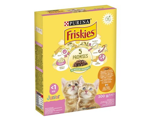 Сухий корм для кішок Purina Friskies Junior з куркою, молоком і овочами 300 г (7613031868360) Сухий корм для кішок Purina Friskies Junior з куркою, молоком і овочами 300 г (7613031868360)