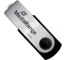 USB флеш накопичувач Mediarange 64GB Black/Silver USB 2.0 (MR912) 