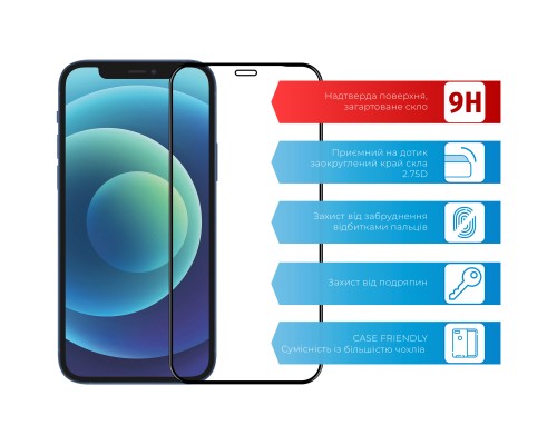 Скло захисне ACCLAB Full Glue Apple iPhone 12 (1283126508219)