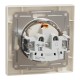 Розетка Schneider Electric ASFORA з кришкою, крем (EPH3100123)