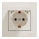 Розетка Schneider Electric ASFORA з кришкою, крем (EPH3100123)