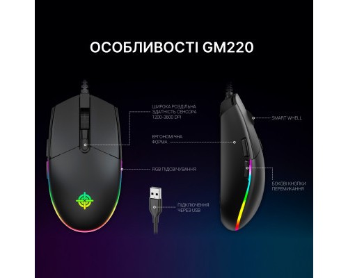 Мишка GamePro GM220 USB Black (GM220)