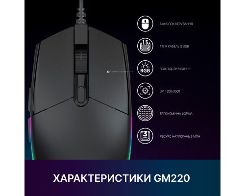Мишка GamePro GM220 USB Black (GM220)