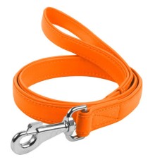Повідок для собак WAUDOG Glamour шкіряний M-XXL помаранчевий (33764)