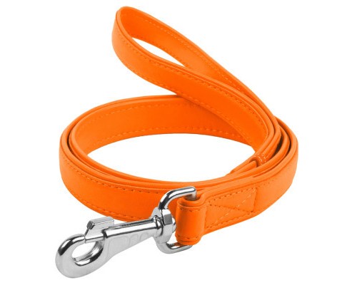 Повідок для собак WAUDOG Glamour шкіряний M-XXL помаранчевий (33764)