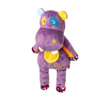 Іграшка для собак GiGwi Plush Бегемот з мотузками та пищалкою 34 см (2255)