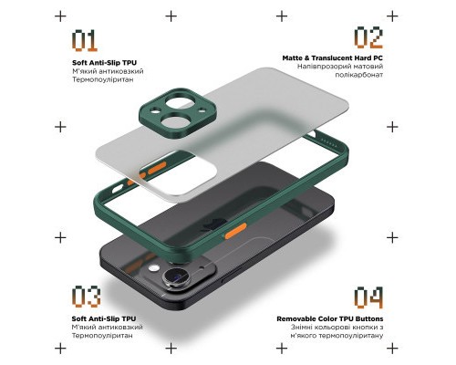 Чохол до мобільного телефона Armorstandart Frosted Matte Tecno Spark 20 Pro (KJ6) Dark Green (ARM74396)