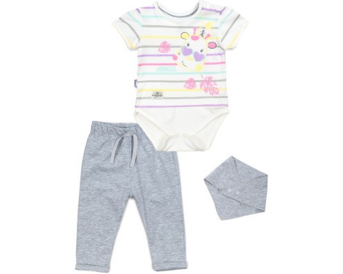 Набір дитячого одягу Miniworld з жирафом (14354-68G-gray)