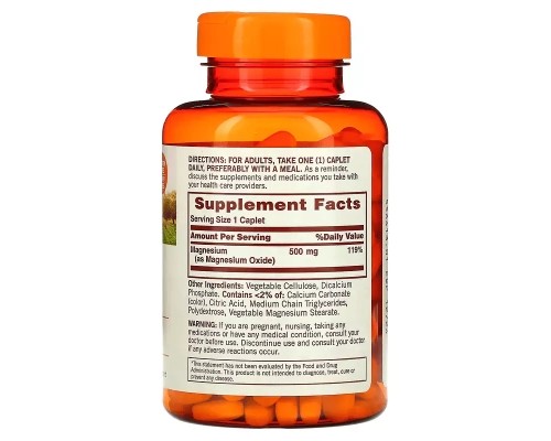 Мінерали Sundown Магній, 500 мг, Magnesium, Sundown Naturals, 180 каплет (SDN-30173)