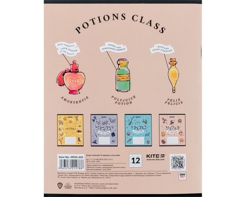 Зошит Kite Harry Potter 12 аркушів, коса лінія (HP24-235)
