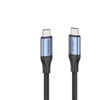 Дата кабель USB-C to USB-C 1.0m USB4.0 240W (50V/5A) 8K60Hz Thunderbolt 4 Gray Aluminum Alloy Vention (TAVHF)