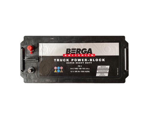 Акумулятор автомобільний Berga Truck Power Block 180Ah бокова(+/-) (1000EN) (6801081007502)
