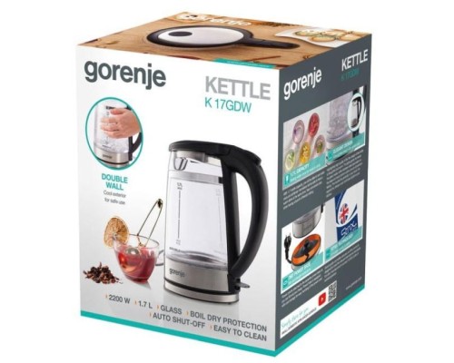 Електрочайник Gorenje K 17 GDW