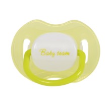 Пустушка Baby Team Силіконова ортодонтична З ковпачком та кільцем Нічна Від 12 місяців (4824428030083)