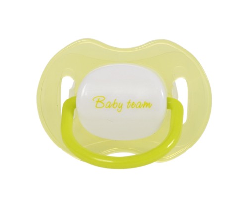 Пустушка Baby Team Силіконова ортодонтична З ковпачком та кільцем Нічна Від 12 місяців (4824428030083)