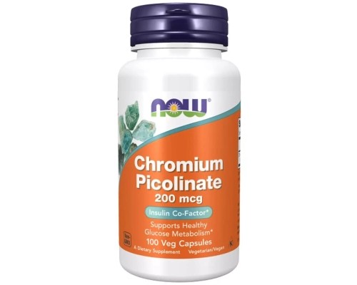 Мінерали Now Foods Піколінат Хрома, 200 мкг, Chromium Picolinate, 100 вегетаріанських до (NF1420)