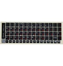 Наклейка на клавіатуру BestKey непрозора чорна, 68, червоний (BK13RED/025)