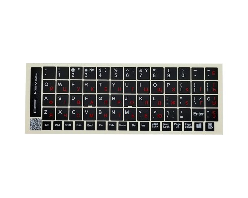 Наклейка на клавіатуру BestKey непрозора чорна, 68, червоний (BK13RED/025)