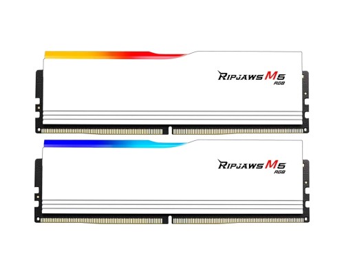 Модуль пам'яті для комп'ютера DDR5 64GB (2x32GB) 6400 MHz Ripjaws M5 RGB Matte White G.Skill (F5-6400J3239G32GX2-RM5RW)